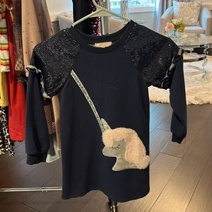Baby Sara girls unicorn sequin sweater dress Size 6x